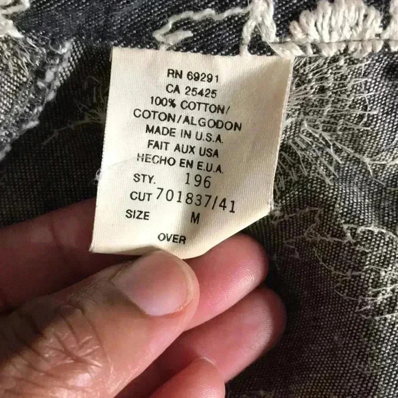 Cache Floral Embroidered Cropped Gray Cream Denim Embellished Jacket Siz… - Picture 6 of 7